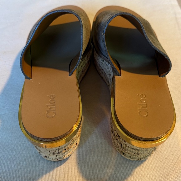 CHLOE Camille Wedge Slide Sandal in Dark Griege / Taupe sz US 7 / IT 37 RARE! - Picture 11 of 13